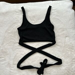 Black Crop Top with Wrap Straps